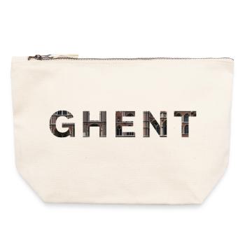 GHENT – Gothic Brick Typography - Canvas Reißverschluss-Täschchen (22 x 23 cm) - Naturweiß - Vorne