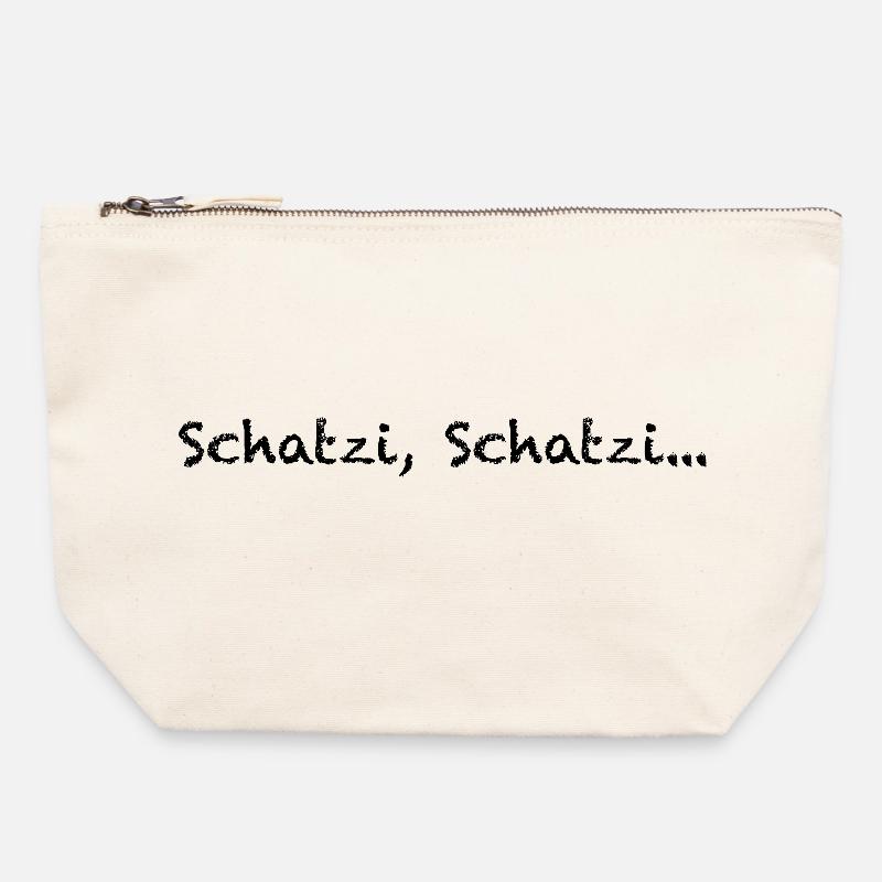 Schatzi, Schatzi... - Canvas Zip Pouch 22 x 23 cm - nature