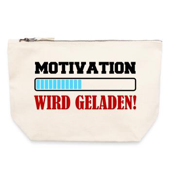 motivation_wird_geladen- - Canvas Reißverschluss-Täschchen (22 x 23 cm) - Naturweiß - Vorne