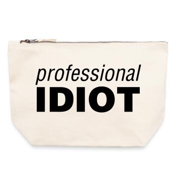 Idiot professionnel - Pochette zippée en toile 22 x 23 cm - blanc naturel - Devant