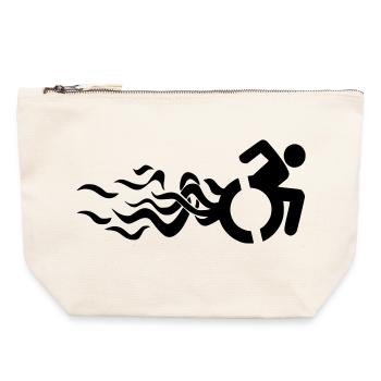 Flammendes Rollstuhlsymbol * - Canvas Reißverschluss-Täschchen (22 x 23 cm) - Naturweiß - Vorne