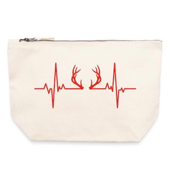 Hunting Heartbeat - Canvas Reißverschluss-Täschchen (22 x 23 cm) - Naturweiß - Vorne