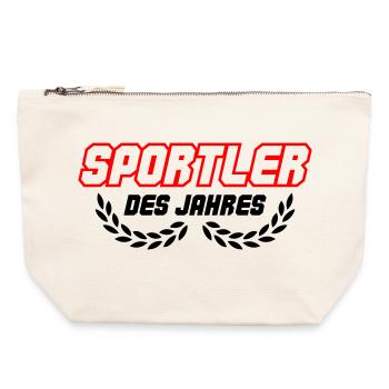 Sportsman lettering in red outline - Canvas Zip Pouch 22 x 23 cm - nature - Front