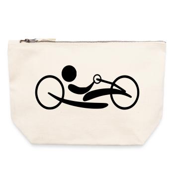 Vélo à main Lie. Vélo couché pour les personnes en fauteuil roulant # - Pochette zippée en toile 22 x 23 cm - blanc naturel - Devant