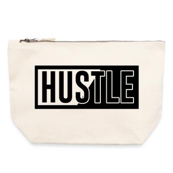 Hustle - Canvas Reißverschluss-Täschchen (22 x 23 cm) - Naturweiß - Vorne