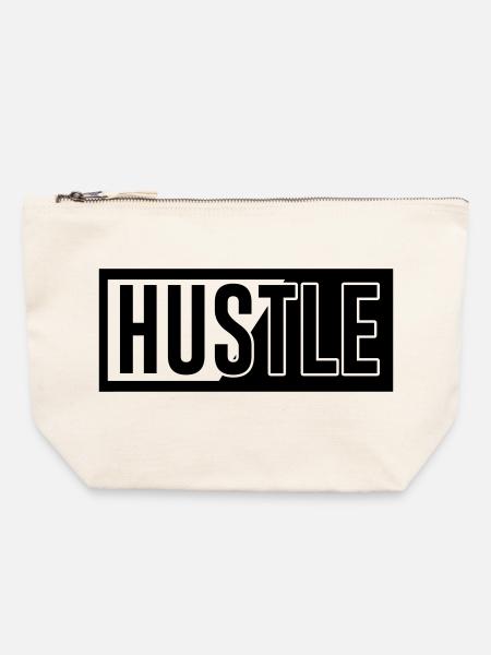 Hustle - Canvas Reißverschluss-Täschchen (22 x 23 cm) - Naturweiß
