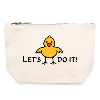 Let's do it! - Canvas Reißverschluss-Täschchen (22 x 23 cm) - Naturweiß - Vorne