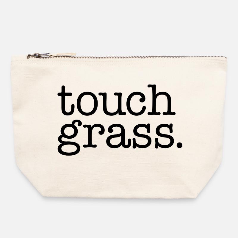 Touch grass - Canvas Zip Pouch 22 x 23 cm - nature