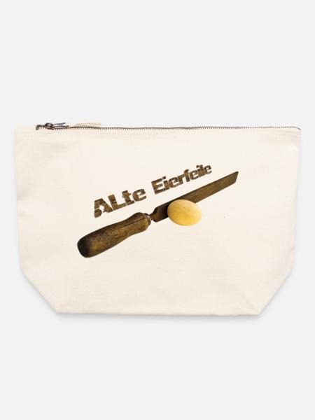 Alte Eierfeile - Canvas Reißverschluss-Täschchen (22 x 23 cm) - Naturweiß