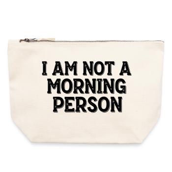 Je ne suis pas une personne du matin – Morgenmuffel Spruch - Pochette zippée en toile 22 x 23 cm - blanc naturel - Devant
