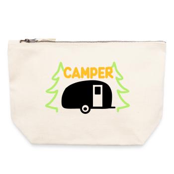 Camper - ready for vacation - Canvas Zip Pouch 22 x 23 cm - nature - Front