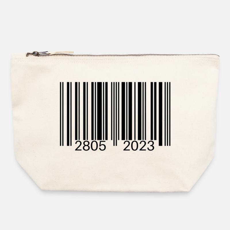 Barcode - Canvas Zip Pouch 22 x 23 cm - nature