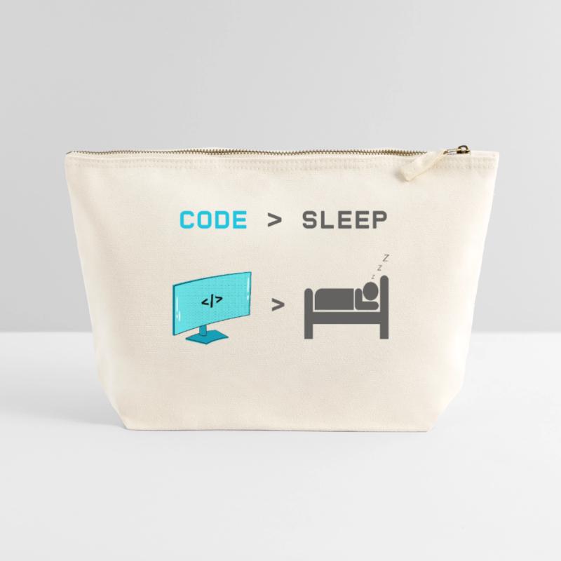 Code vs Sleep: Coder in Sleep Mode Canvas Zip Pouch 22 x 23 cm