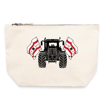 Drenthe_Tractor_Pride - Pochette zippée en toile 22 x 23 cm - blanc naturel - Devant