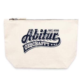 Abi Est 2026 - Abitur - Geschenk - Canvas Reißverschluss-Täschchen (22 x 23 cm) - Naturweiß - Vorne
