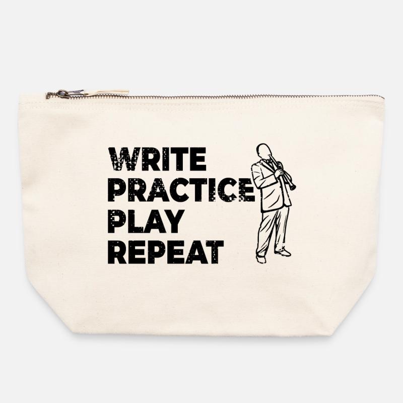 Motivating clarinet saying - Canvas Zip Pouch 22 x 23 cm - nature