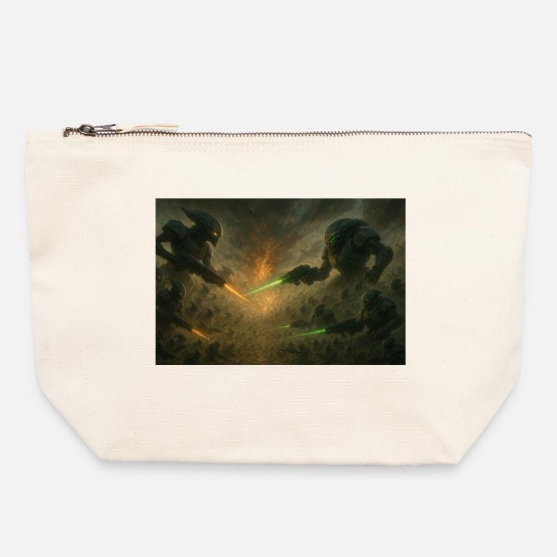 ALien war - Canvas Reißverschluss-Täschchen (22 x 23 cm) - Naturweiß