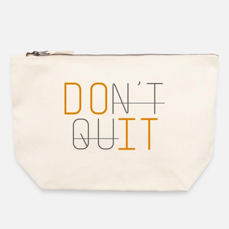 DON'T QUIT DO IT Never give up - Canvas Zip Pouch 22 x 23 cm - nature