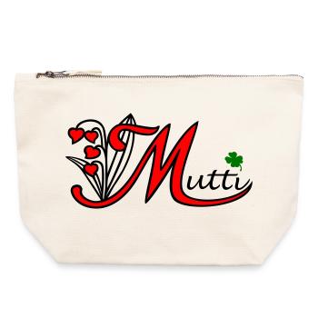 Mama, Muttertag, Mutti - Canvas Reißverschluss-Täschchen (22 x 23 cm) - Naturweiß - Vorne