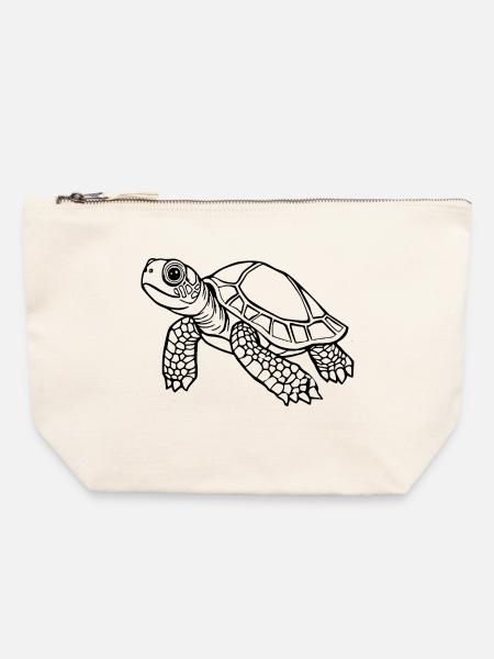 Schildkröten Schildkröten - Canvas Reißverschluss-Täschchen (22 x 23 cm) - Naturweiß