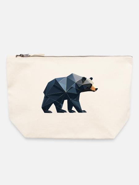 Schwarzbär Geo - Canvas Reißverschluss-Täschchen (22 x 23 cm) - Naturweiß