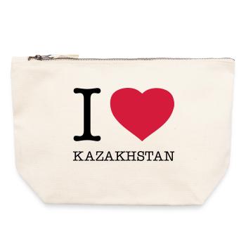 J’AIME LE KAZAKHSTAN Kasachstan - Pochette zippée en toile 22 x 23 cm - blanc naturel - Devant
