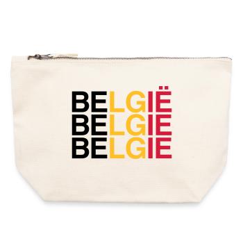 BELGIE Drapeau Belge - Belgique - Belgique 2024 - Pochette zippée en toile 22 x 23 cm - blanc naturel - Devant