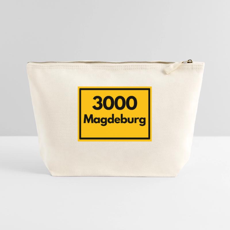 OLD POSTCODE POSTCODE RETRO 3000 MAGDEBURG OSTEN Canvas Zip Pouch 22 x 23 cm