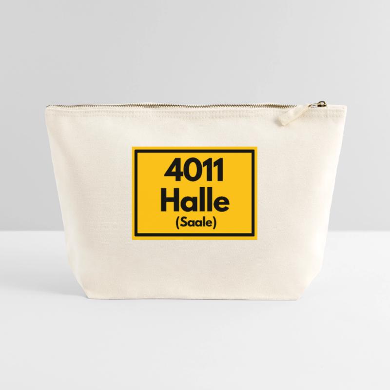 OLD POSTCODE POSTCODE RETRO 4011 HALLE (SAAALE) Canvas Zip Pouch 22 x 23 cm