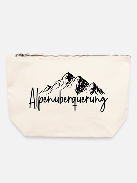 Alpenüberquerung - Canvas Reißverschluss-Täschchen (22 x 23 cm) - Naturweiß