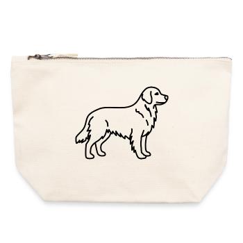 Golden Retriever - Canvas Reißverschluss-Täschchen (22 x 23 cm) - Naturweiß - Vorne