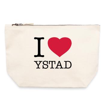 J’AIME YSTAD Schweden Suède - Pochette zippée en toile 22 x 23 cm - blanc naturel - Devant