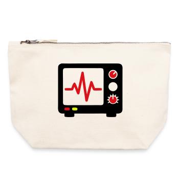 ECG Monitor Heartbeat Medicine - Canvas Zip Pouch 22 x 23 cm - nature - Front