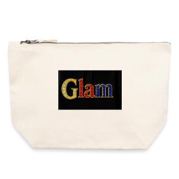 Texte de bijoux glamour - Pochette zippée en toile 22 x 23 cm - blanc naturel - Devant