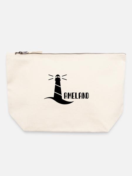 Leuchtturm Ameland - Canvas Reißverschluss-Täschchen (22 x 23 cm) - Naturweiß