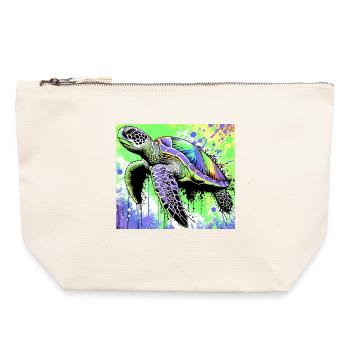 turtle - Canvas Zip Pouch 22 x 23 cm - nature - Front