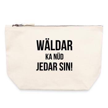 Wäldar ka nüd jedar sin ! - Pochette zippée en toile 22 x 23 cm - blanc naturel - Devant