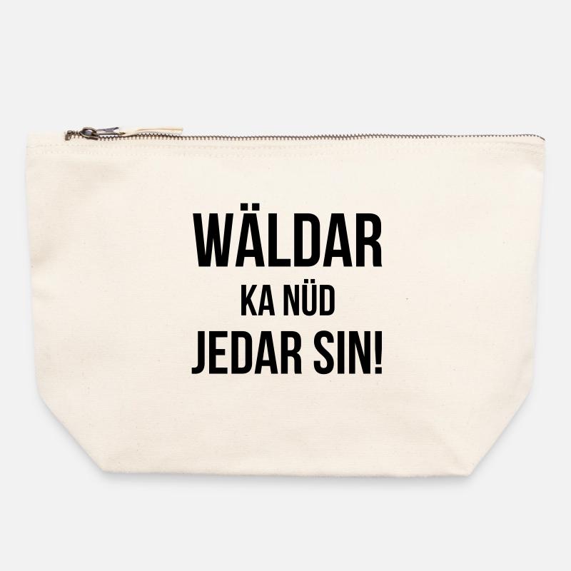 Wäldar ka nüd jedar sin! - Canvas Zip Pouch 22 x 23 cm - nature