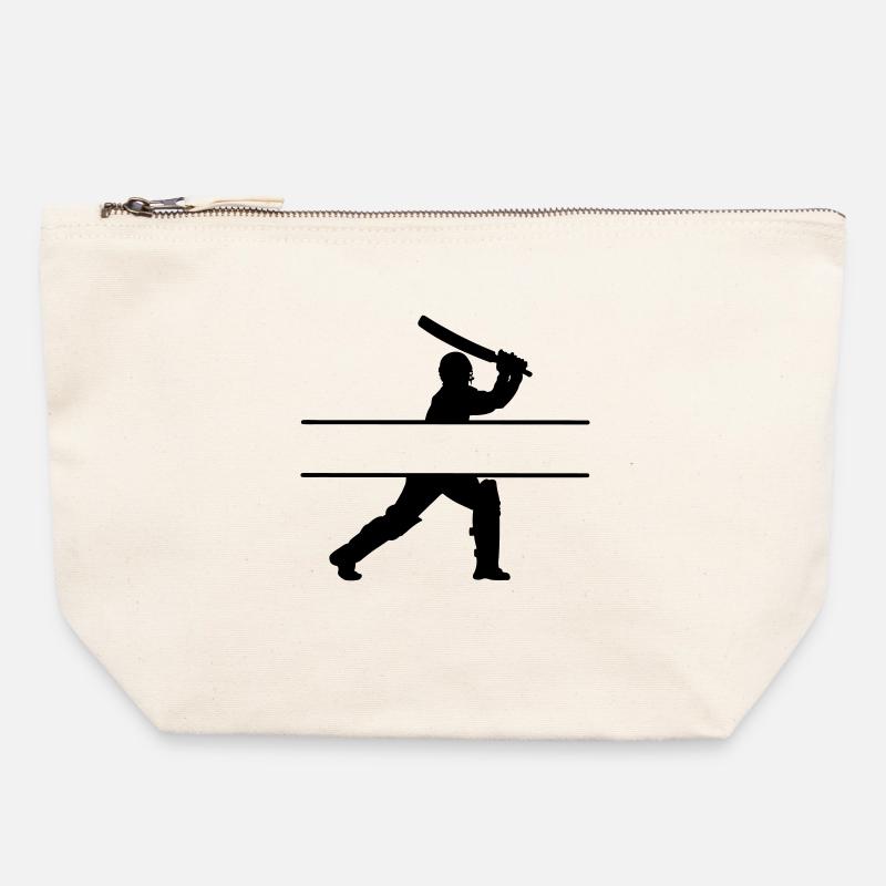 Cricket Eigenname Banner - Canvas Reißverschluss-Täschchen (22 x 23 cm) - Naturweiß