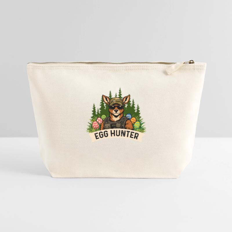 Egg Hunter Easter Bunny Spring Egg Dyeing Canvas Zip Pouch 22 x 23 cm