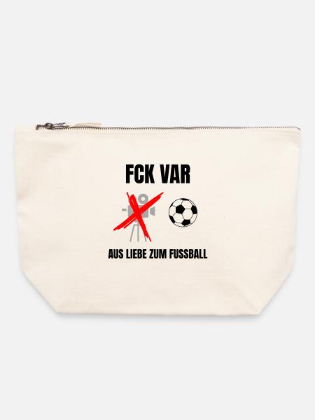 FCK VAR - Canvas Reißverschluss-Täschchen (22 x 23 cm) - Naturweiß