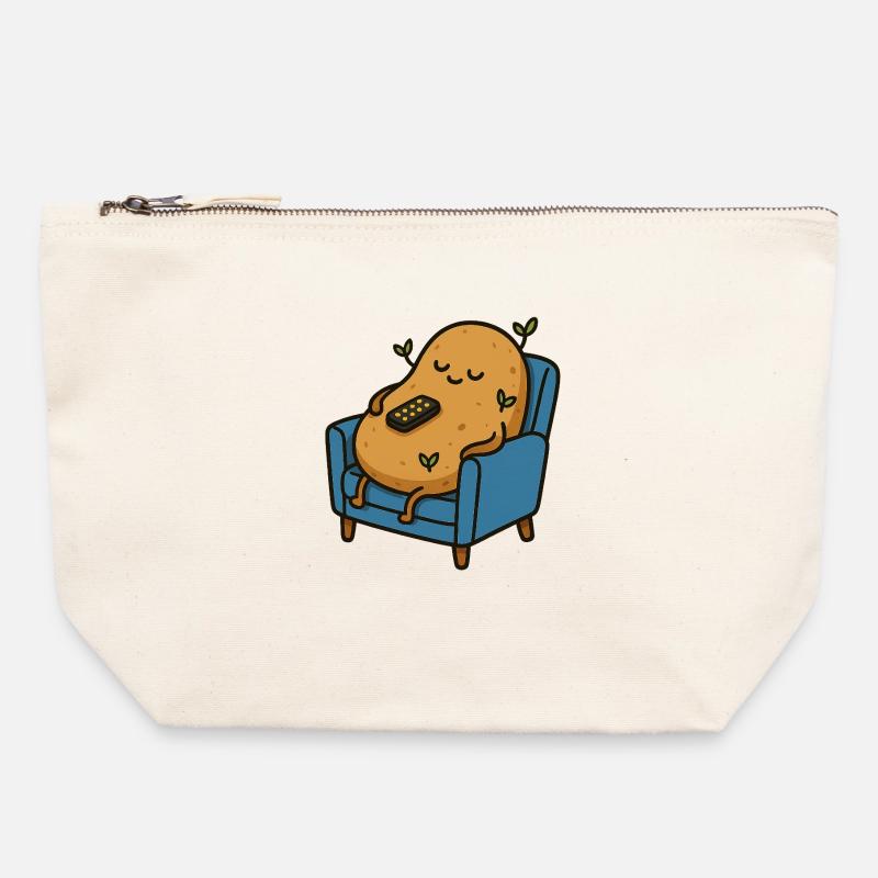 Certified Couch Tuber - Canvas Zip Pouch 22 x 23 cm - nature