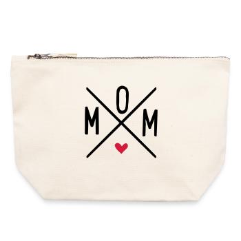 mom - Canvas Zip Pouch 22 x 23 cm - nature - Front
