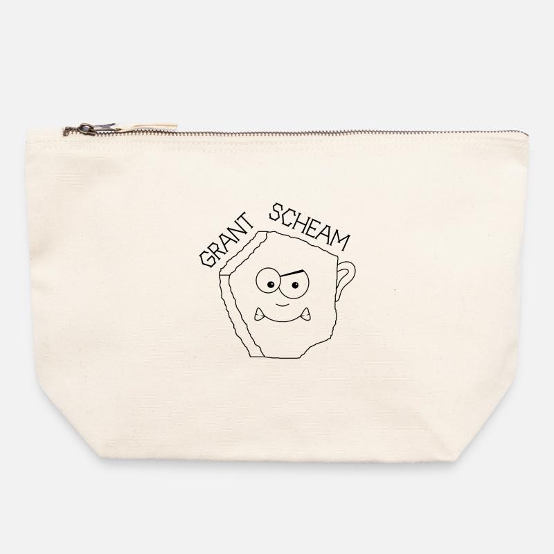 Grantscheam - grumpy person - Austria dialect - Canvas Zip Pouch 22 x 23 cm - nature