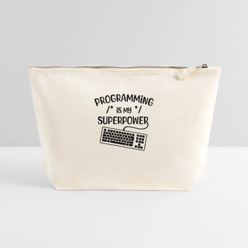 Computer Freak Statement Developer Programmer Canvas Zip Pouch 22 x 23 cm