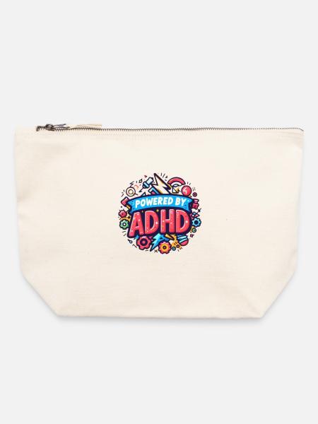 ADHS - Canvas Reißverschluss-Täschchen (22 x 23 cm) - Naturweiß