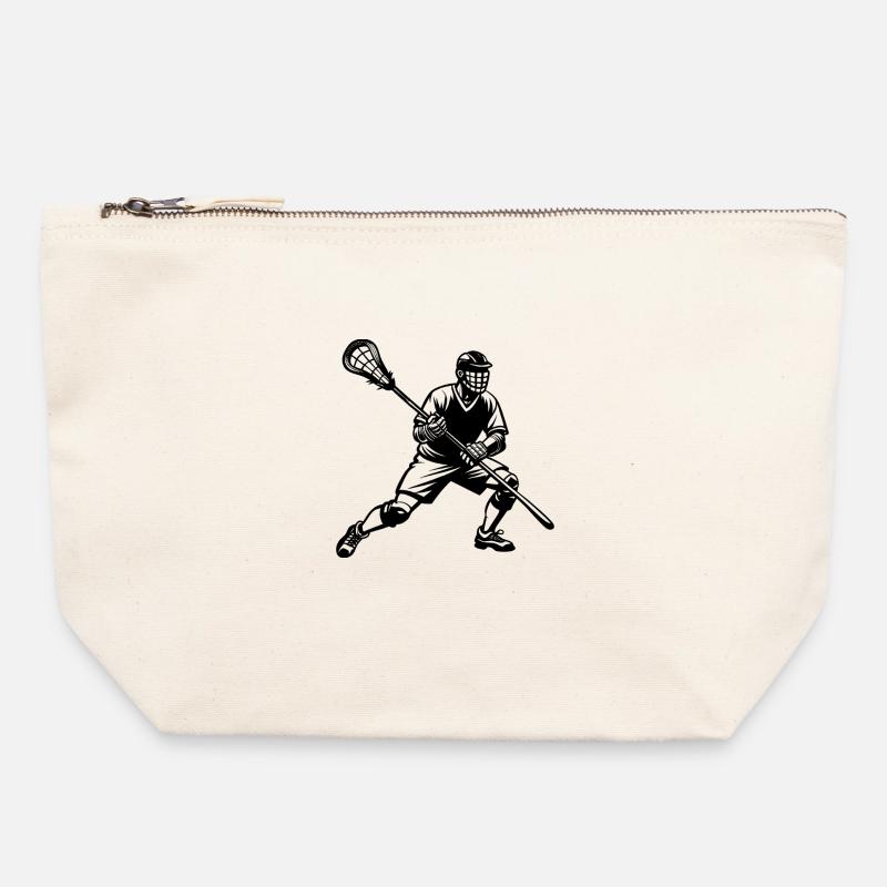 Lacrosse player - Canvas Zip Pouch 22 x 23 cm - nature