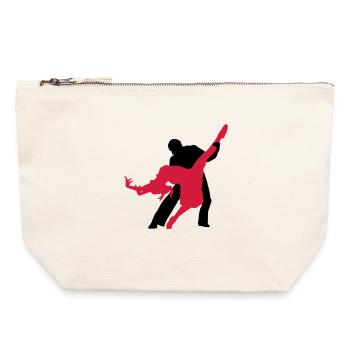 la danse de salon - Pochette zippée en toile 22 x 23 cm - blanc naturel - Devant