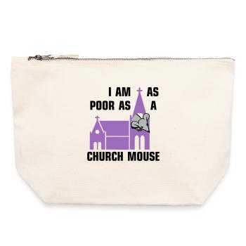 I am as poor as a church mouse - Canvas Reißverschluss-Täschchen (22 x 23 cm) - Naturweiß - Vorne