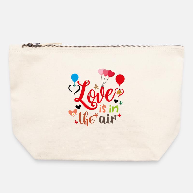 love is in the air - Canvas Zip Pouch 22 x 23 cm - nature